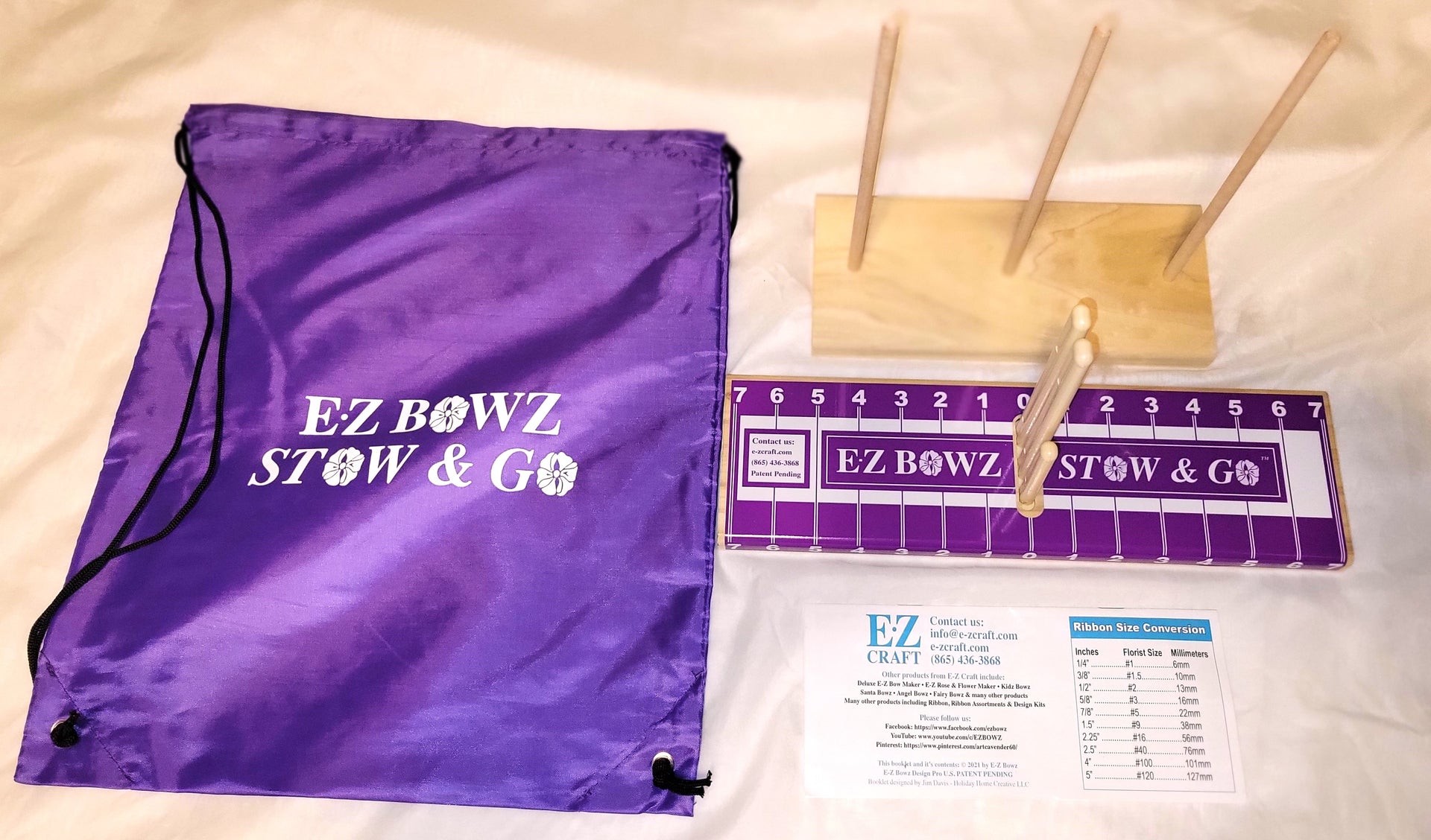 EZ Bowz Stow & Go Bow Maker with Detachable Spool Holder and Tote - Ea -  Unique in the Creek LTD